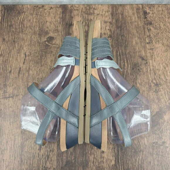 Earth Origins Pico Poppy Sandals 9 W Admiral Blue Multi Leather Metallic Strappy - Picture 9 of 13